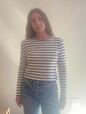 Armor Lux Cropped Breton Striped Jersey shirt